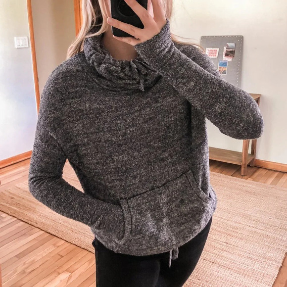 Barefoot Dreams Navy Snood Hood Tie Waist Knit Loungewear Hoodie Women´s M,All Products : American Fashion Style Bags On Sale
